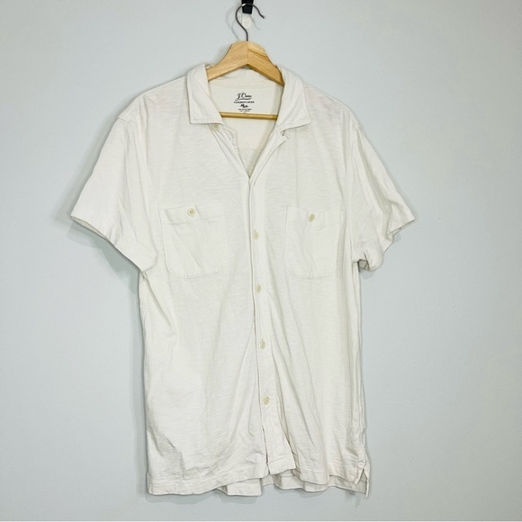 J. Crew White Cotton Soft Utility Chore Work Shirt L - Picture 2 of 6